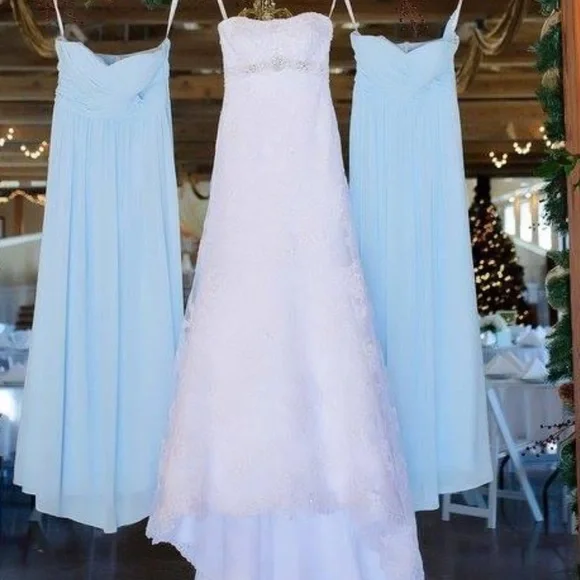 Bill Levkoff light Blue Bridesmaid Dress - Picture 9 of 12